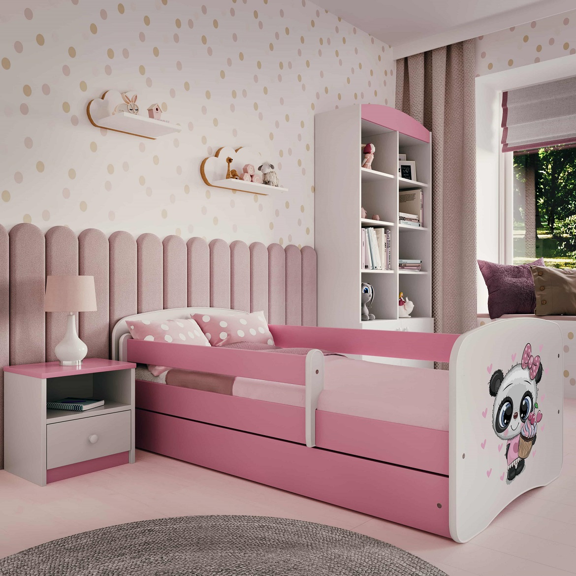 Kinderbett Babydreams+SZ rosa 80x180 Panda,6