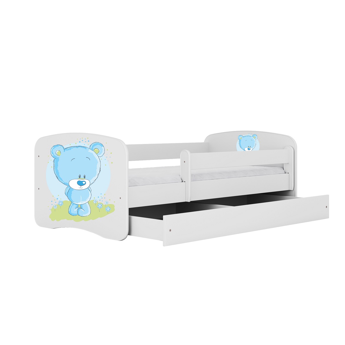 Kinderbett Babydreams+SZ weiß 80x180 Blauer Bär,2