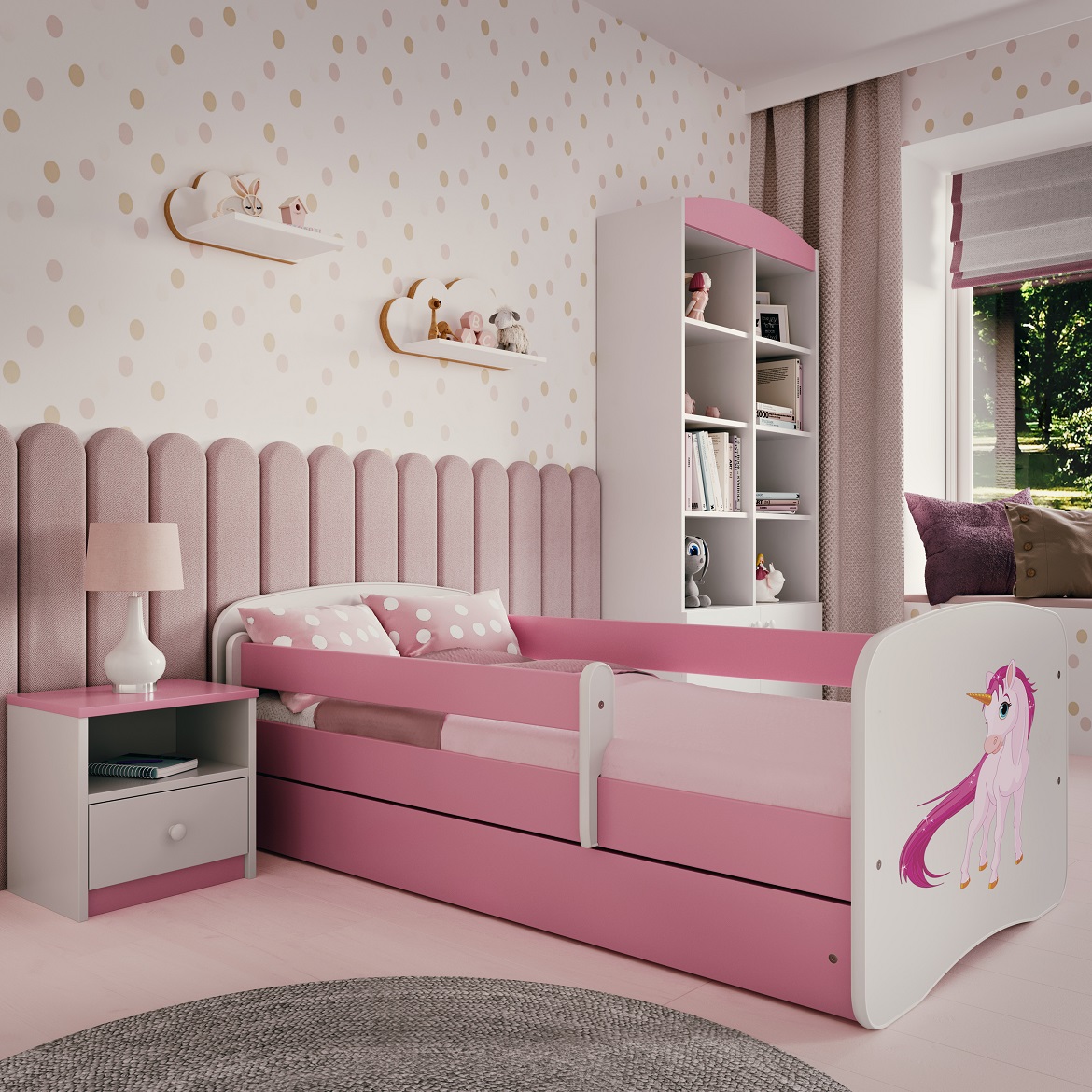 Kinderbett Babydreams+SZ+M rosa 70x140 Einhorn,5