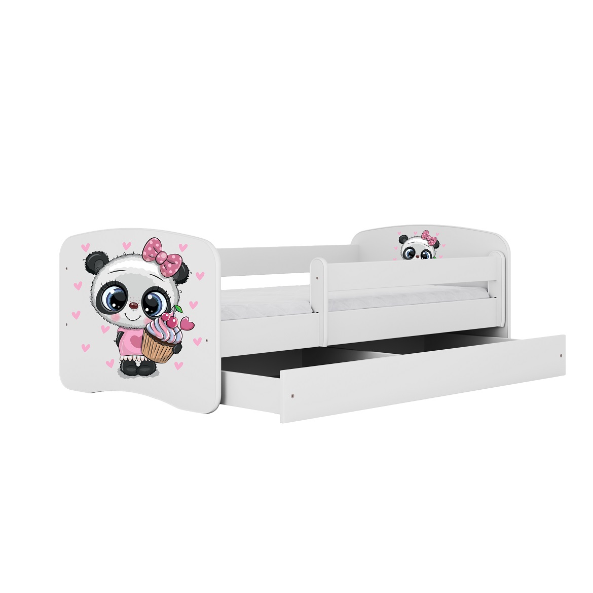 Kinderbett Babydreams+SZ+M weiß 80x160 Panda,2