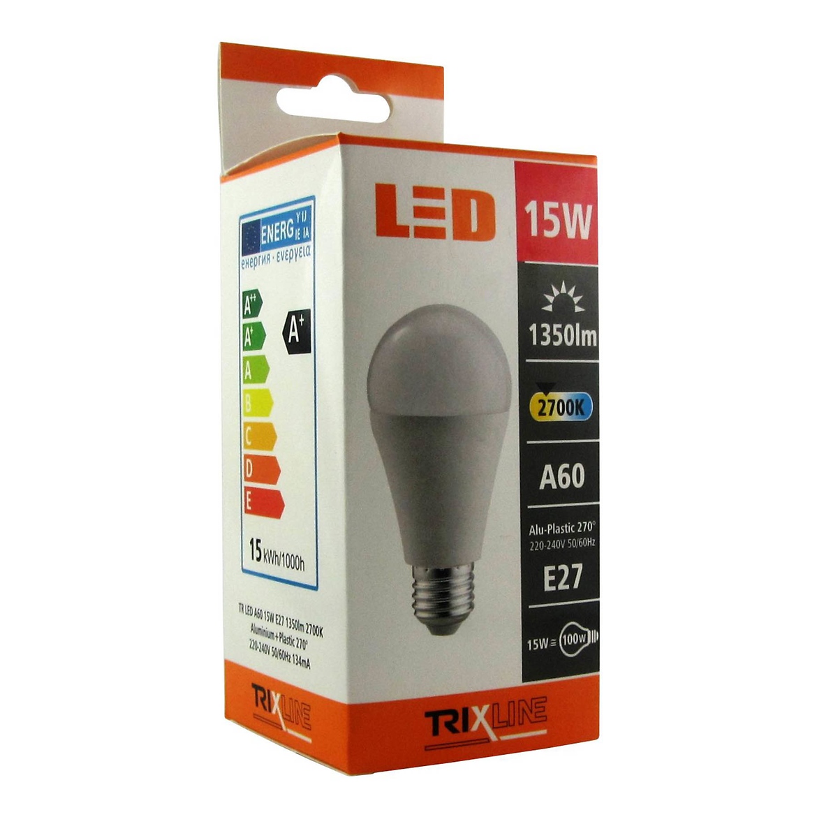 Glühbirne BC 15W TR LED E27 A60 2700K Trixline,3