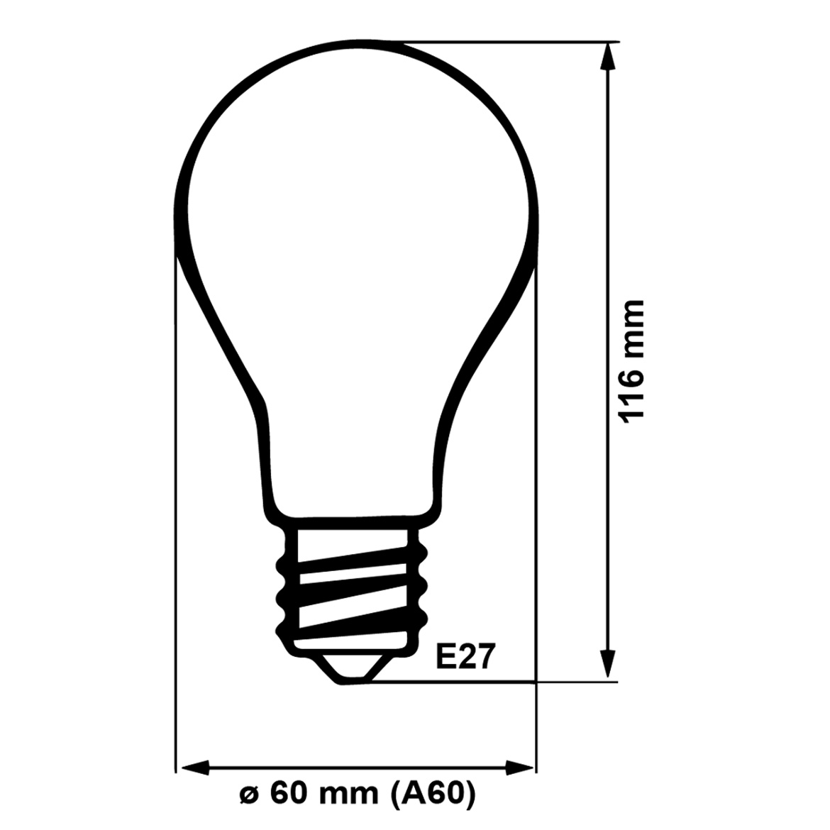 Glühbirne BC 12W TR LED E27 A60 2700K Trixline