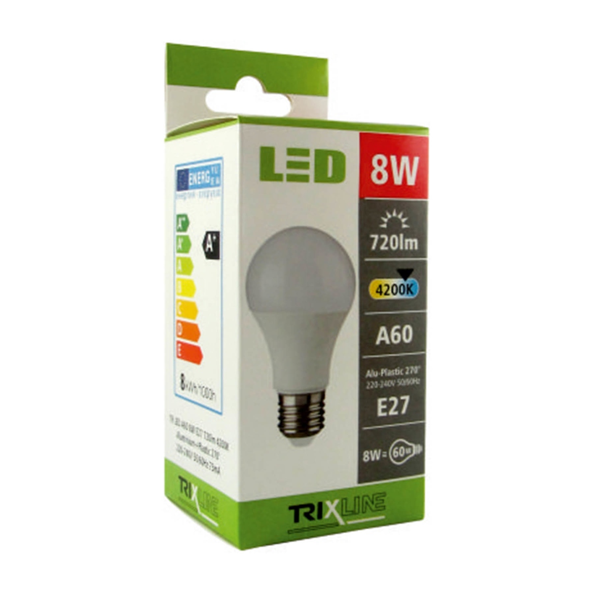 Glühbirne TR LED A60 8W 4200K 720LM E27,2