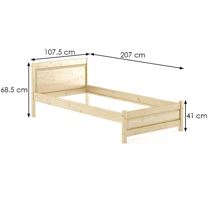 Bett aus kiefernholz LK125–100x200 natürlich