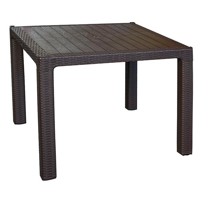 Tisch aus Kunststoff Infinity 90x90 cm Braun