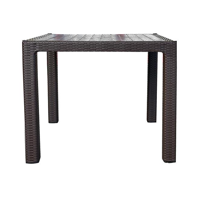 Tisch aus Kunststoff Infinity 90x90 cm Braun